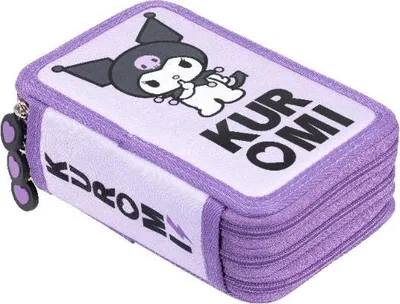 Immagine prodotto di Astuccio scolastico a tre scomparti con accessori Kuromi Violet