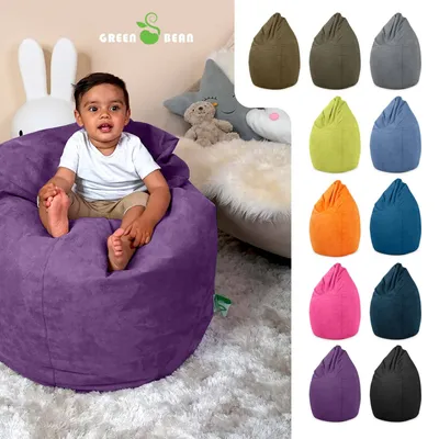 Produktbild von Green Bean® Sitzsack mit Rückenlehne "Drop" 60x60x90cm - Indoor Sitzkissen 220L EPS Perlen Füllung - Lila