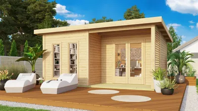 Produktbild von Karibu Gartenhaus Gerätehaus Radeburg 5 naturbelassen 508x368x254 cm