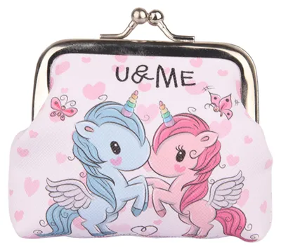 Immagine prodotto di Portafoglio per bambini Due Unicorni U&me Metal Snap 10x9cm