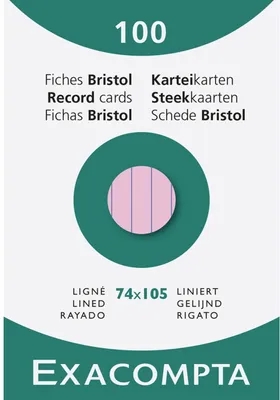 Produktbild von Exacompta Karteikarten liniert ungelocht DIN A7 74x105mm Rosa 100 Stück