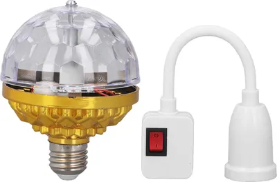 Obrázok produktu pre Farebné LED rotujúce guľové svetlo, 6 W, kovové párty svetlá s univerzálnou zásuvkou na karaoke, svadobné obrady, zástrčka EÚ, 220 V