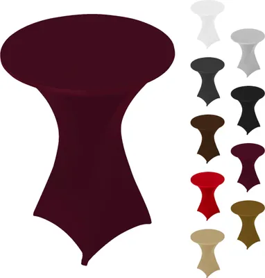 Produktbild von Stehtischhusse Stretch Bordeaux elastischer Bistrotisch Überzug, ø 80cm