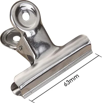 Produktbild von 30 Stück kleine Verschlussclips Metall | 63mm Tüten Clips | Brief Klammern aus Edelstahl mit starker Federkraft | Lebensmittelbeutel Verschlussklammern | Metallklemmen für ein luftdichtes Abschließen