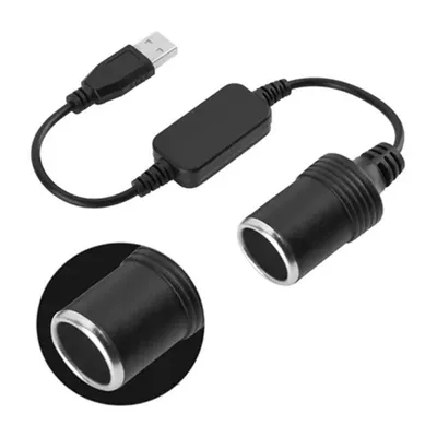 Produktbild von USB-A-Stecker auf 12-V-Zigarettenanzünder-Adapterkabel (maximal 8 W), geeignet für Outdoor-Aktivitäten, Camping und Reisen.