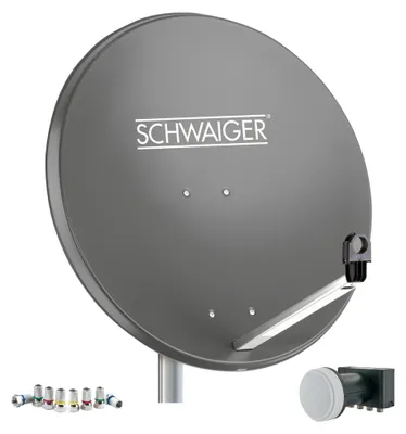 Immagine prodotto di Set per impianto satellitare in acciaio antracite da 75 cm