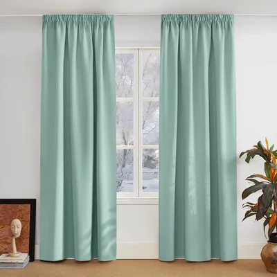 Image de Rideaux occultants pour chambre d'enfant, couleur vert été, lot de 2, dimensions : 245 cm de hauteur x 140 cm de largeur