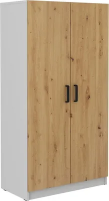 Immagine prodotto di Armadio guardaroba a doppia anta MABAKA - larghezza 80 cm, grigio / rovere artisan