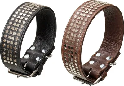 Produktbild von Karlie Halsband Vintage Viereckniete, Farbe:schwarz, Größe:70 cm x 50 mm