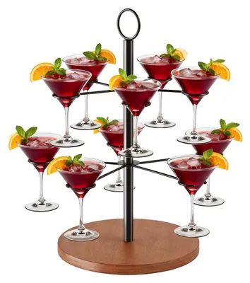 Cocktailbaum 2-stöckig für 10 Gläser, Metall, Aperol-Turm