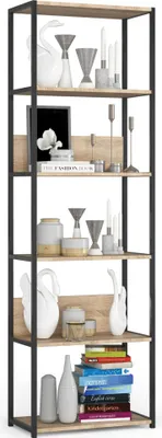 Produktbild von Industrielles Regal Schwarz 60 cm Sonoma Eiche 6 Regalböden B60xH32xT192 cm