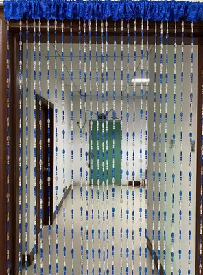 Produktbild von Türvorhang 100 x 195 cm, dunkelblau, Acryl, transparente Perlen, für Küche