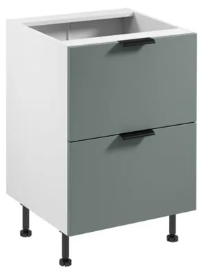 Produktbild von Küchenschrank Unterschrank Schubladen Holzschrank Schrank Weiß-Grau