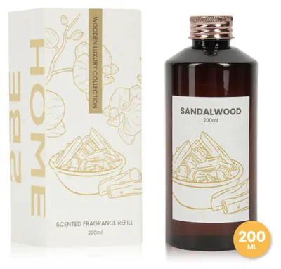 Productafbeelding van 2BEHOME Geurstokjes Navulling Sandalwood 200 ml - Huisparfum