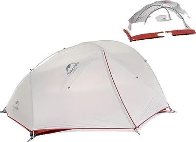 Produktbild von Ultraleichte Campingzelt, wasserdicht, für 2 Personen geeignet, 20D - Grau