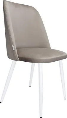 Produktbild von Samtiges Sessel GOYA MG09 mit weißen Beinen. Moderner Sessel für Wohnzimmer, Esszimmer und Küche