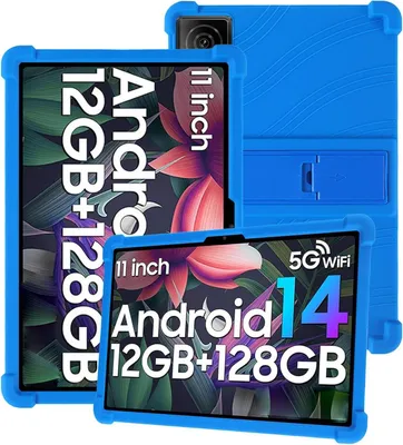 Image de Étui de protection pour tablette Doogee T30 Pro 11,0 pouces, en silicone souple résistant aux chocs, avec support intégré, couleur bleue
