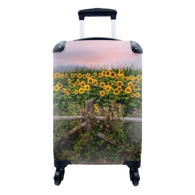 Produktbild von MuchoWow® Koffer Handgepäck Trolley Rollkoffer Kleine Reisekoffer mit 4 Rollen - Sonnenblume - Blumen - Pflanzen - Cabin Size < 55x40x23 cm & 55x40x20 cm - Fotokoffer - Kabinenkoffer - Boardgepäck - Reise-Box - Reisekoffer - Reisegepäck - Koffer mit Bild - Trolley für Kinder