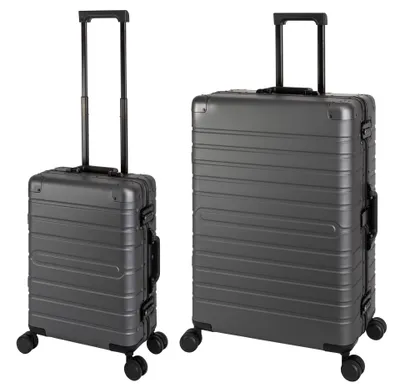 Produktbild von Travelhouse Oslo - 2er Aluminium Reisekoffer Set S+L - Aluminium Hartschale Koffer Trolley Reise Graphit - Neuheit 2021