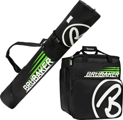 Obrázok produktu pre BRUBAKER Combi Set Champion - Vak na lyže 170 cm a vak na lyžiarske topánky pre 1 pár lyží + palice + topánky + prilba čierna zelená
