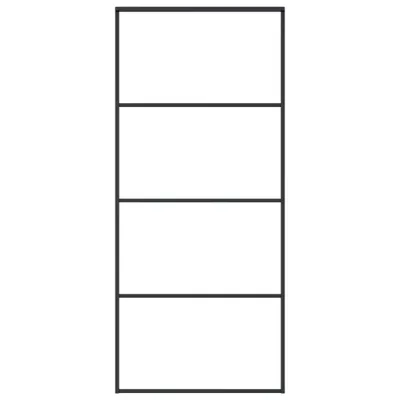 Produktbild von vidaXL Schiebetür ESG-Glas und Aluminium mattiert 90x205 cm Schwarz