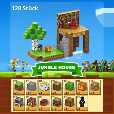 Produktbild von Magnetische Bausteine für Kinder – Set: Jungle House (128 pcs) – STEM Lernspielzeug aus ABS, Montessori Baukasten, Kreatives Magnetspiel