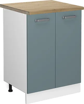 Produktbild von Küchenunterschrank Vicco R-Line Blau-Grau 60 cm , AP Eiche, Model 45454
