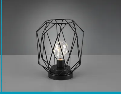 Produktbild von Kleine LED Tischlampe mit Batterie Industrial Gitterlampen Nachtischlampen Flur