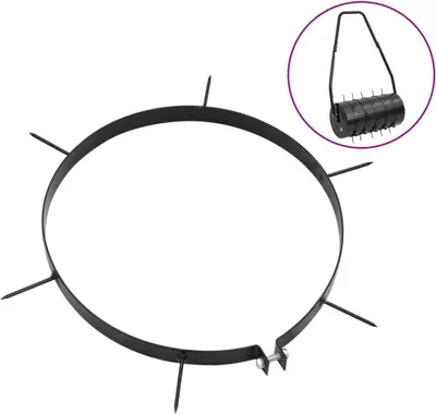 Image de vidaXL Aérateur de gazon pour rouleau de jardin 5 pièces avec crampons Ø 30 cm Fer