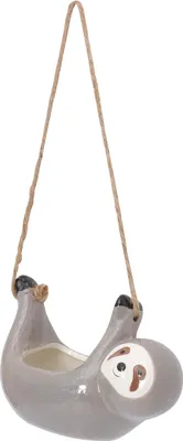 Produktbild von Keramische luiaard-plantenhanger für kamerplanten, Wandvase mit Keramik, für Indoor, in luiaardform, mit Keramik, für Zimmerpflanzen