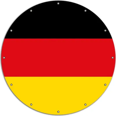 Produktbild von Wallario rundes Outdoor-Poster für Garten oder Balkon, Motiv Deutsche Flagge, 120 cm Durchmesser