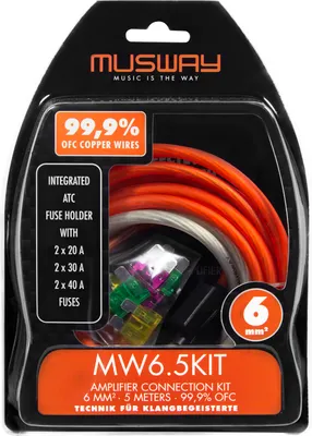 Zdjęcie produktu dla MUSWAY MW6.5KIT Zestaw kabli 6 mm², 5 m