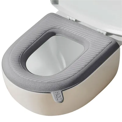 Produktbild von Universal Toilettenbezug mit Griff, Wasserdicht WC-Deckelbezug, EVA WC-Sitzbezug, Grau