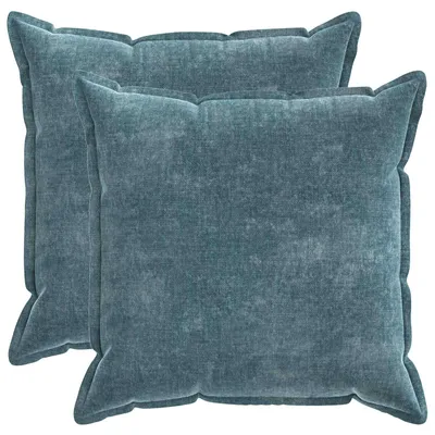 Zdjęcie produktu dla vidaXL, 2 sztuki, pokrowce na poduszki, HOUTEN, niebieskie, 55 x 55 cm, materiał: welur