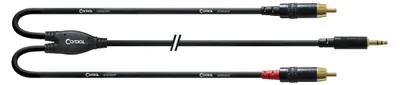 Produktbild von Cordial CFY 1.5 WCC, 2 x RCA, Männlich, 3.5mm, Männlich, 1,5 m, Schwarz