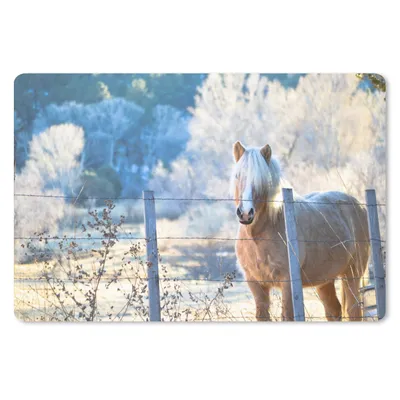 Produktbild von MuchoWow® Mauspad Mousepad Pferd - Winter - Schnee 27x18 cm - Mousepads - Maus Mat - Pad - Mausunterlage - Büroartikel - Desk Matten