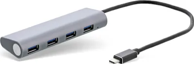 Zdjęcie produktu dla Koncentrator InLine® 35392I USB 3.1, USB typu C na 4 porty typu A, aluminiowa obudowa, srebrny, bez zasilacza