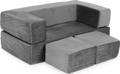 Immagine prodotto di Divano modulare pieghevole fai da te per bambini con 4 cuscini morbidi - grigio ECOTOYS