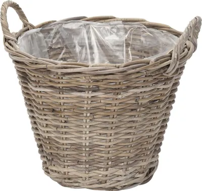 Produktbild von Pflanzkorb FLOWER MARKET grau braun Kooboo Rattan D42cm Rattankorb