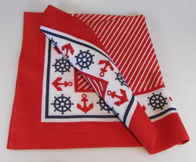 Produktbild von Vierecktuch 54x54cm Steuerrad rot Halstuch Bandana Baumwolle