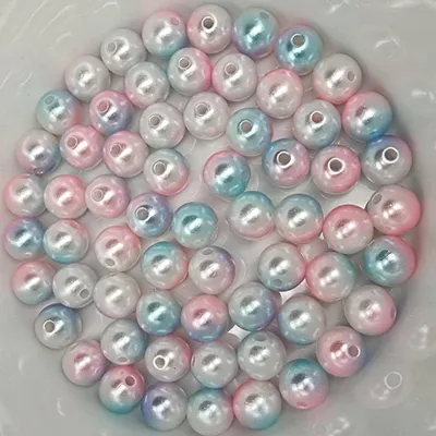 Obrázek produktu pro Wachsperlen bunt schimmernd ca. 100 Stück, 10mm, weiß, blau, rosa