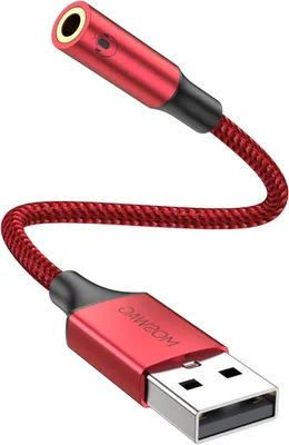 Productafbeelding van USB naar 3,5 mm audio-adapter - Externe geluidskaart voor hoofdtelefoon, pc, laptop, PS4