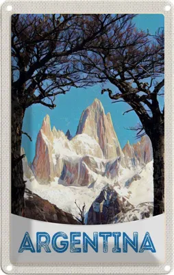 Produktbild von vianmo Blechschild 18x12 cm Argentinien Gebirge Wanderung Bildmotiv Reisemotiv Abenteuer Reisen