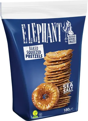 Image de Elephant Baked Squeezed Pretzels Sea Salt 180g