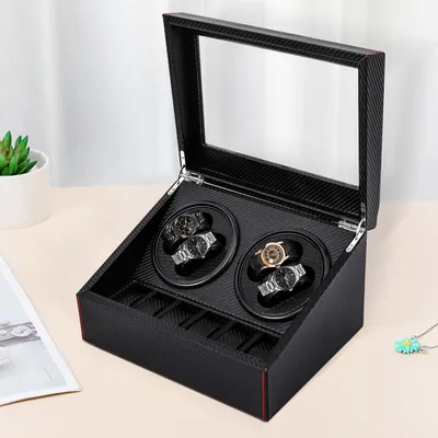 Produktbild von Uhrenkasten Watch Winder Schaukasten Uhrenbeweger 4+6 Automatisch uhrenbox Beweger Anzeigebox Uhren Box