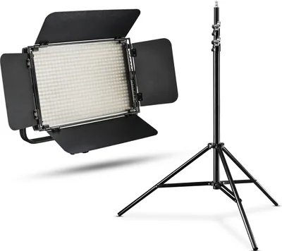 Image de Walimex pro Niova 600 Plus Bi-Color + Trépied WT-806 – Kit LED 36W, 3200-5600K, CRI 97, DMX + télécommande & trépied