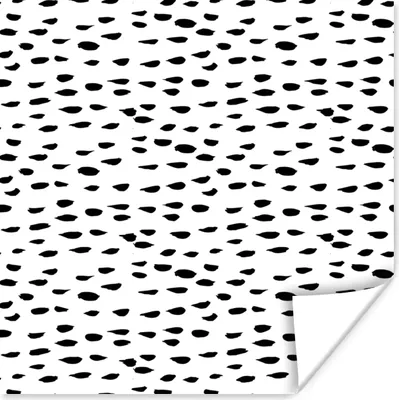 Produktbild von MuchoWow® Poster Weiß - Punkte - Design - Schwarz 100x100 cm - Babyzimmer