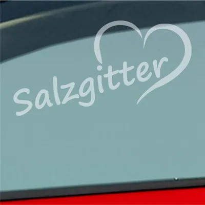 Produktbild von Auto Aufkleber Salzgitter Herz Stadt City Liebe Love 17,5x8 cm Milchglas Sticker Heckscheibenaufkleber