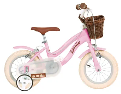 Productafbeelding van Dino Bikes kinderfiets voor meisjes, model Aurelia, retrostijl, roze, 12 inch