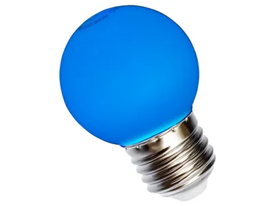 Zdjęcie produktu dla Dioda LED drop light niebieska, E27, 1W, 230V, 50mA, kąt świecenia 270°